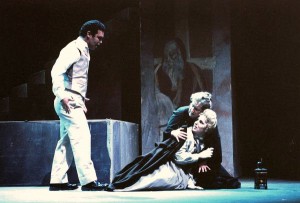 A still from the 1999 production of “Where Angels Fear to Tread,” featuring Arturo Chacón, Mona Potter and Toni Amanda Stefano. (Photo: Jesse Hellman)