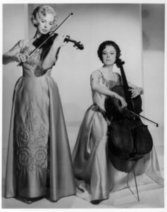 Alice, left, and Eleonore Schoenfeld were internationally renowned classical performers who toured the world’s great music halls as the Schoenfeld Duo. (Photo/Courtesy of Alice Schoenfeld) - See more at: https://news.usc.edu/#!/article/43130/schoenfelds-gift-of-music/