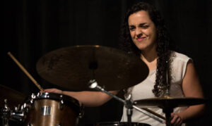 Ana Barreiro, the USC Thornton Jazz HOnors Combo drummer, was honored with two soloist awards.