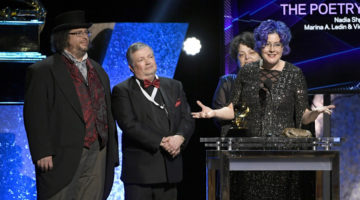 Photo of Nadia Shpachenko accepting Grammy award