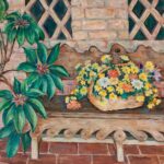 Flora L. Thornton's Flower Basket on Bench