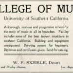 Ad for the school of music from 1912.