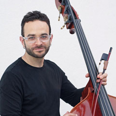Photo of David Allen Moore with double bass