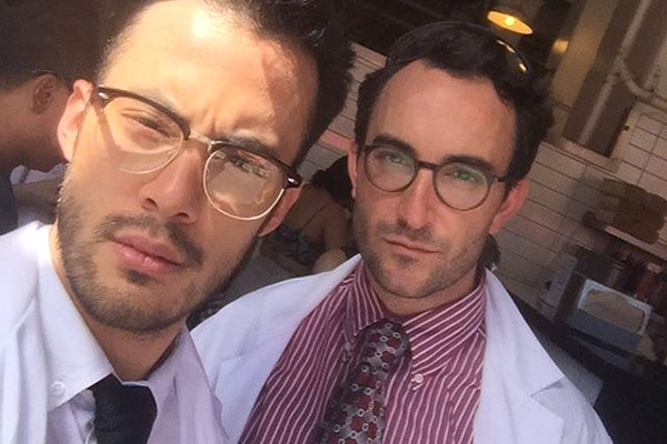 Dr. Jameson (Thornton alum David Castillo) and his assistant (Clayton Farris) in character at Grand Central Market. (Instagrammer @mrdavidcastle)