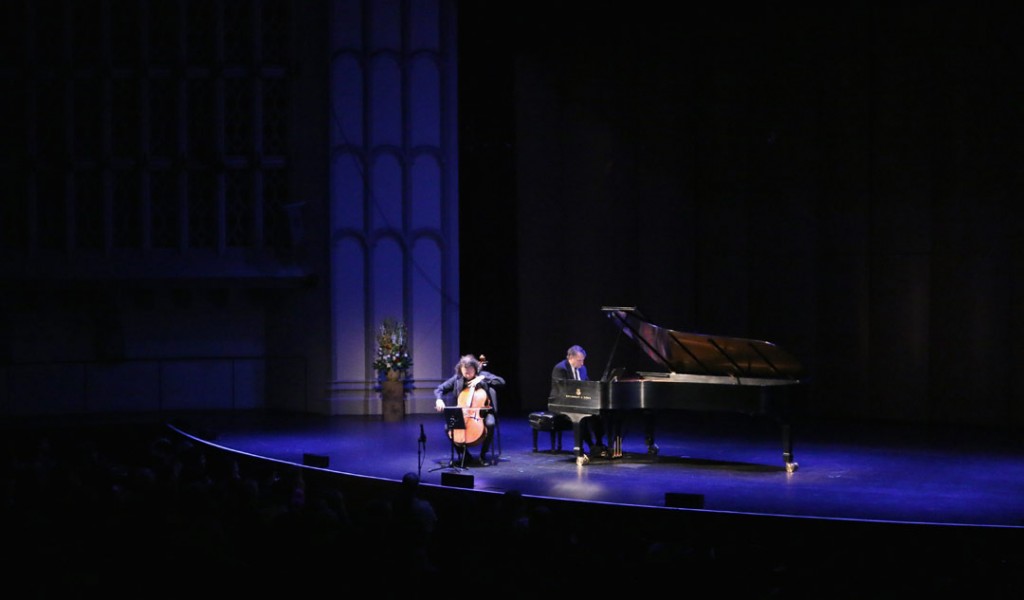 The May 20th Evening Recital at USC’s Bovard Auditorium featured cellist Matt Haimovitz with pianist Christopher O’Riley. (Photo by Daniel Anderson/USC)