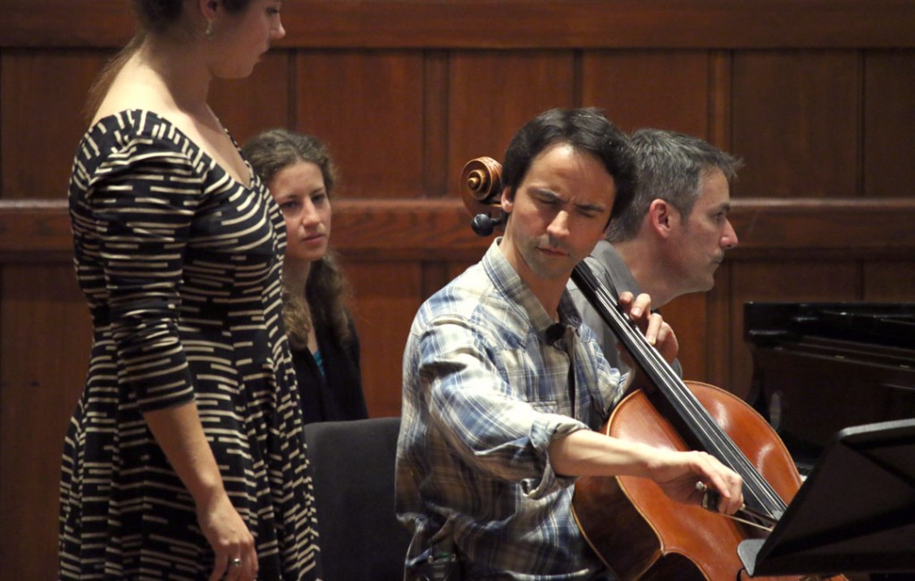 French-Canadian cellist Jean-Guihen Queyras led a Master Class on May 20th at USC’s Alfred Newman Recital Hall. (Photo by Daniel Anderson/USC)