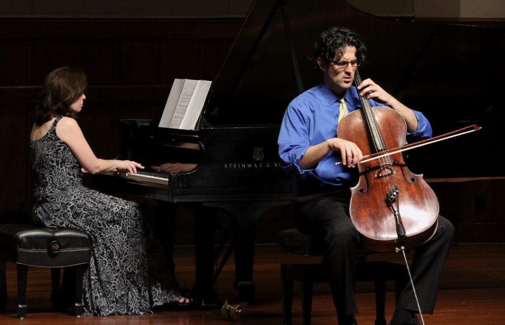 Amit Peled presented a Lunch Concert with pianist Noreen Polera on May 21st. (Photo by Scott Rieker/USC)