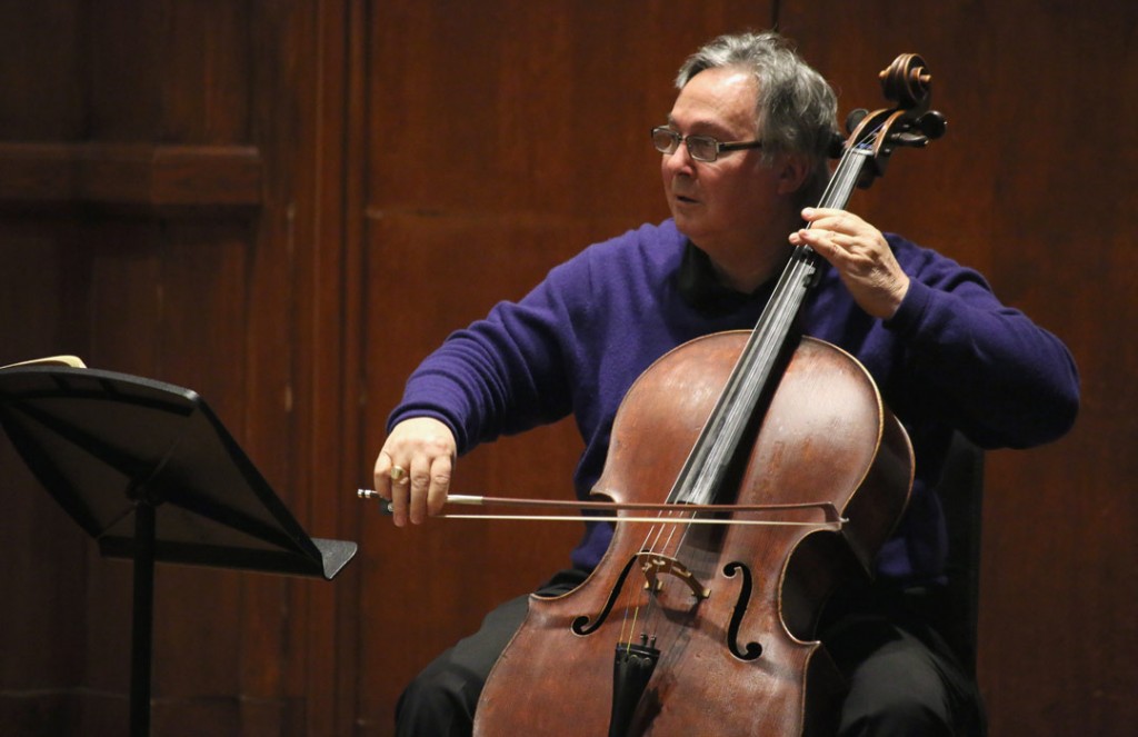 Ralph Kirshbaum, artistic director of the Piatigorsky International Cello Festival and chair of the USC Thornton Strings department, presented a master class on May 21st. (Photo by Daniel Anderson/USC)