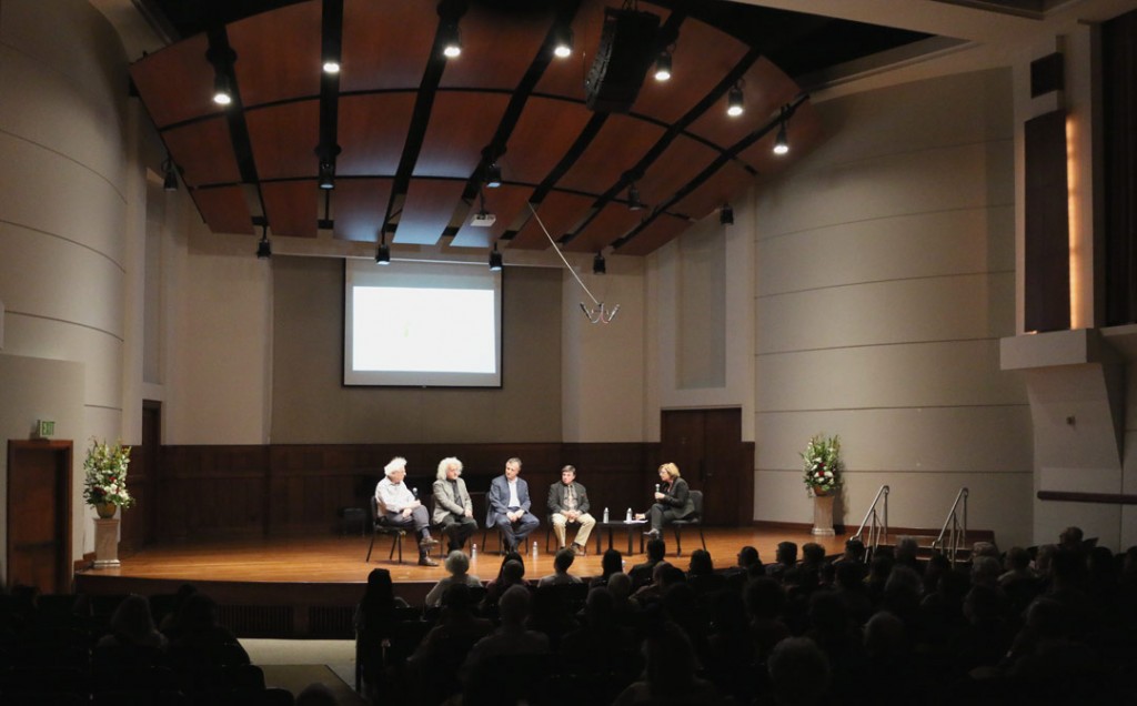 On May 21st, four of Piatigorsky’s former students—Laurence Lesser, Mischa Maisky, Jeffrey Solow, and Raphael Wallfisch—celebrated their great teacher in a panel discussion, hosted by KUSC executive producer Gail Eichenthal. (Photo by Daniel Anderson/USC)