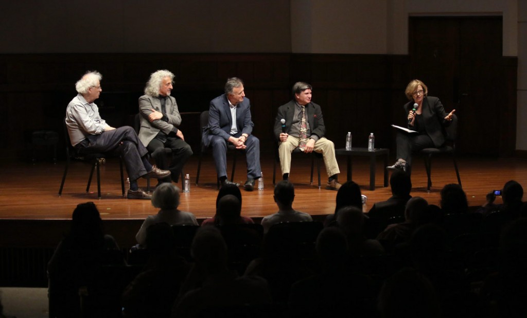 On May 21st, four of Piatigorsky’s former students—Laurence Lesser, Mischa Maisky, Jeffrey Solow, and Raphael Wallfisch—celebrated their great teacher in a panel discussion, hosted by KUSC executive producer Gail Eichenthal. (Photo by Daniel Anderson/USC)