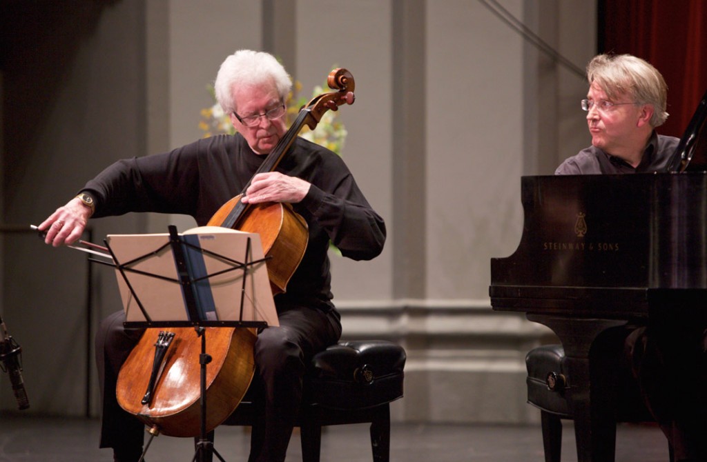 On May 22, the Piatigorsky International Cello Festival closed with a concert featuring cellist Colin Carr and pianist Kevin Fitz-Gerald performing Beethoven’s Sonata in F Major, Op. 5, No. 1. (Photo by Dario Griffin/USC)