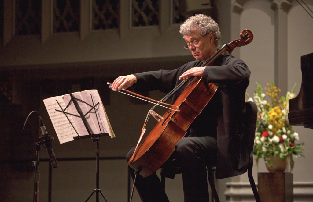 At the closing concert of the 2016 Piatigorsky International Cello Festival on May 22nd, cellist Thomas Demenga performed Beethoven’s Sonata in C Major, Op. 102, No. 1 with pianist Bernadine Blaha. (Photo by Dario Griffin/USC)