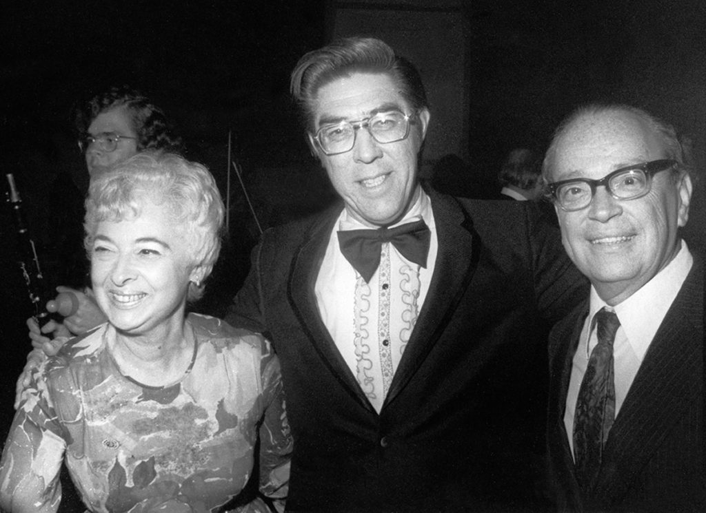 Daniel Lewis (middle) with fellow faculty members, violinist Eudice Shapiro and USC Thornton Opera director Walter Ducloux.