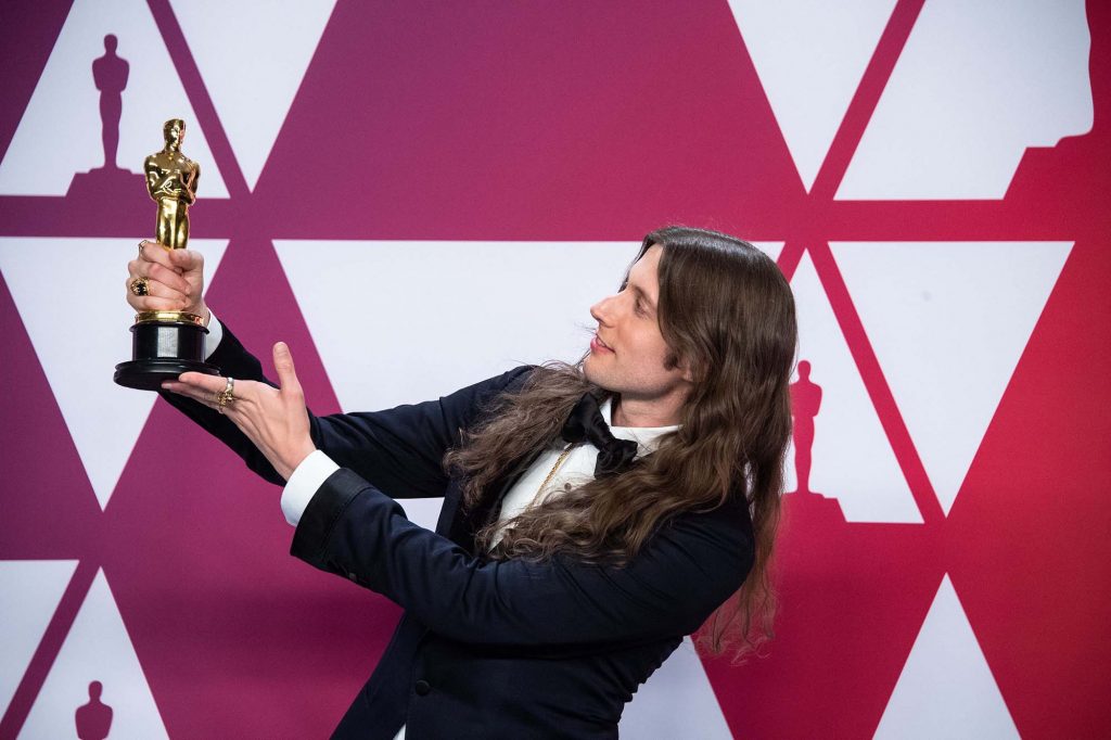 Ludwig Goransson poses backstage with the Oscar® for achievement in music written for motion pictures (original score) during the live ABC telecast of the 91st Oscars® at the Dolby® Theatre in Hollywood, CA on Sunday, February 24, 2019. (Photo by Mike Baker  / ©A.M.P.A.S.)