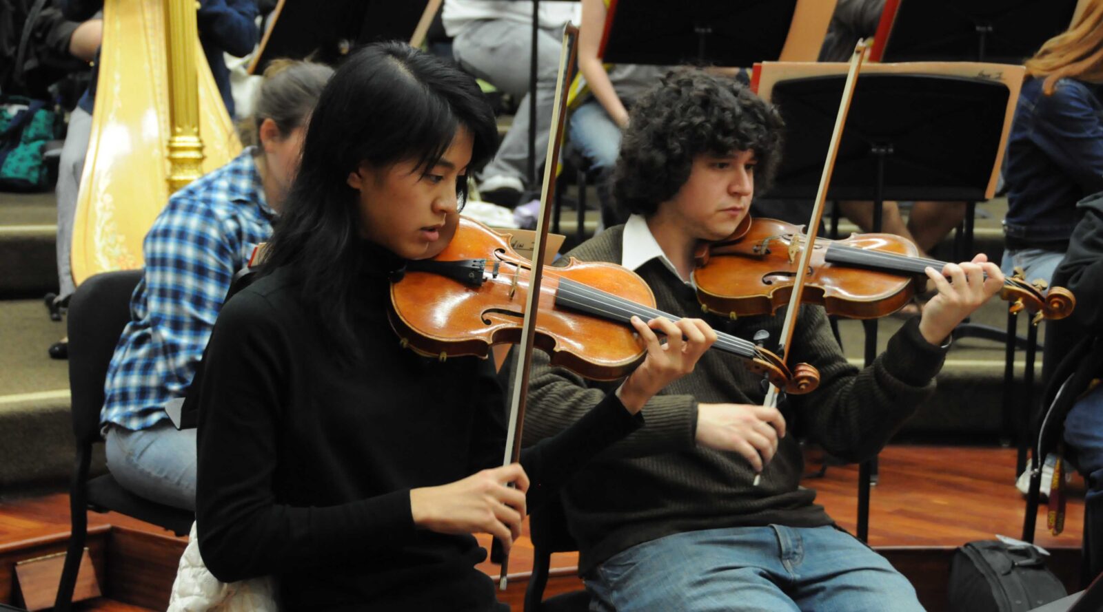 Michelle Tseng rehearses for a performance while an undergraduate at USC Thornton. (Photo by Timo Andres) 