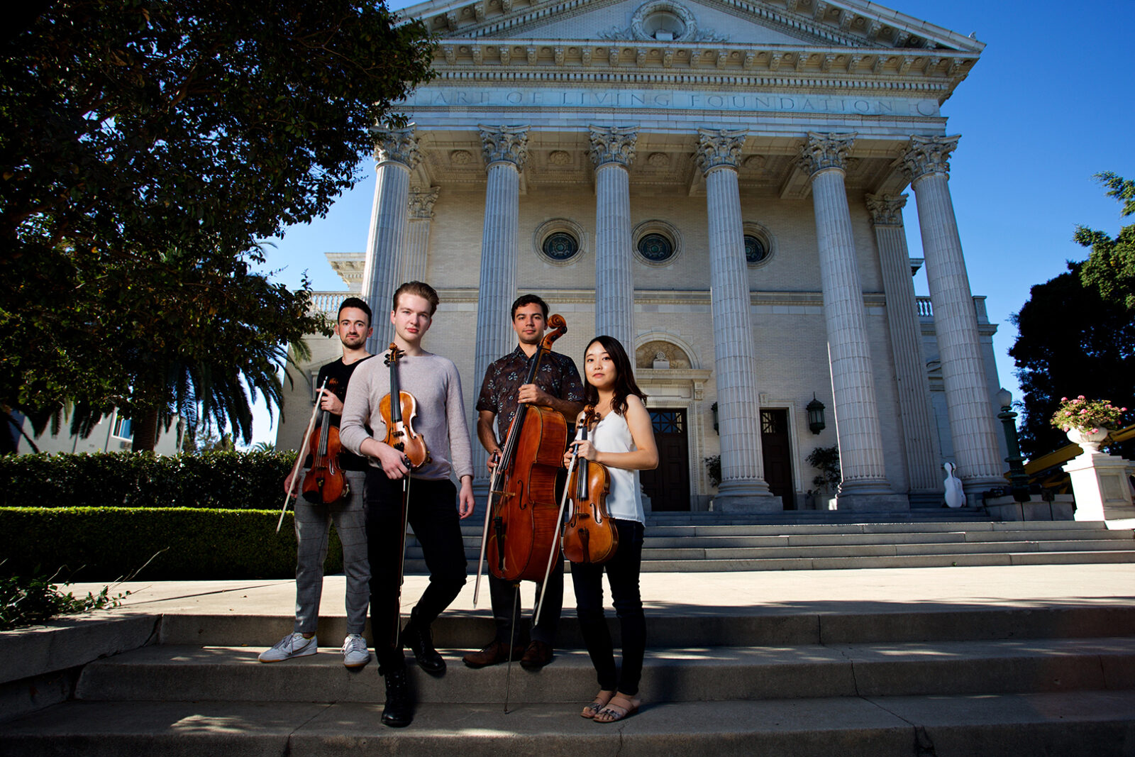 Student musicians with instruments 