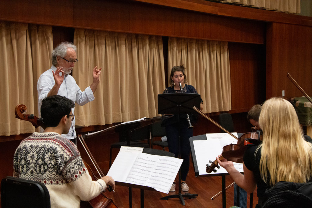 Donald Crockett and Yasmina Spiegelberg in Schoenberg Hall