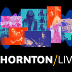Colorful images of musicians and performers on a black backdrop with text: "Thornton / LIVE"