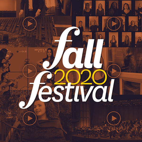 Tiled images of concert videos with a logo reading Fall 2020 Festival