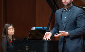 Pianist accompanies classical singer