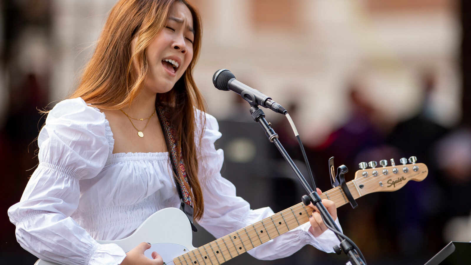 USC Thornton student Michele Lu performs at 2021 New Student Convocation Ceremony on University Park Campus. 