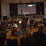 Photo of screen scoring on Warner Bros. Studios soundstage