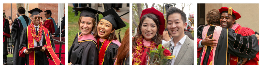 Photo collage of happy, smiling college graduates.