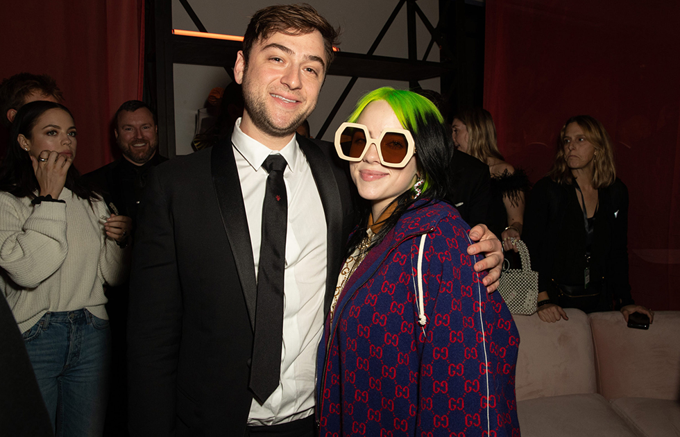 Photo of Justin Lubliner with Billie Eilish at a GRAMMY after party.