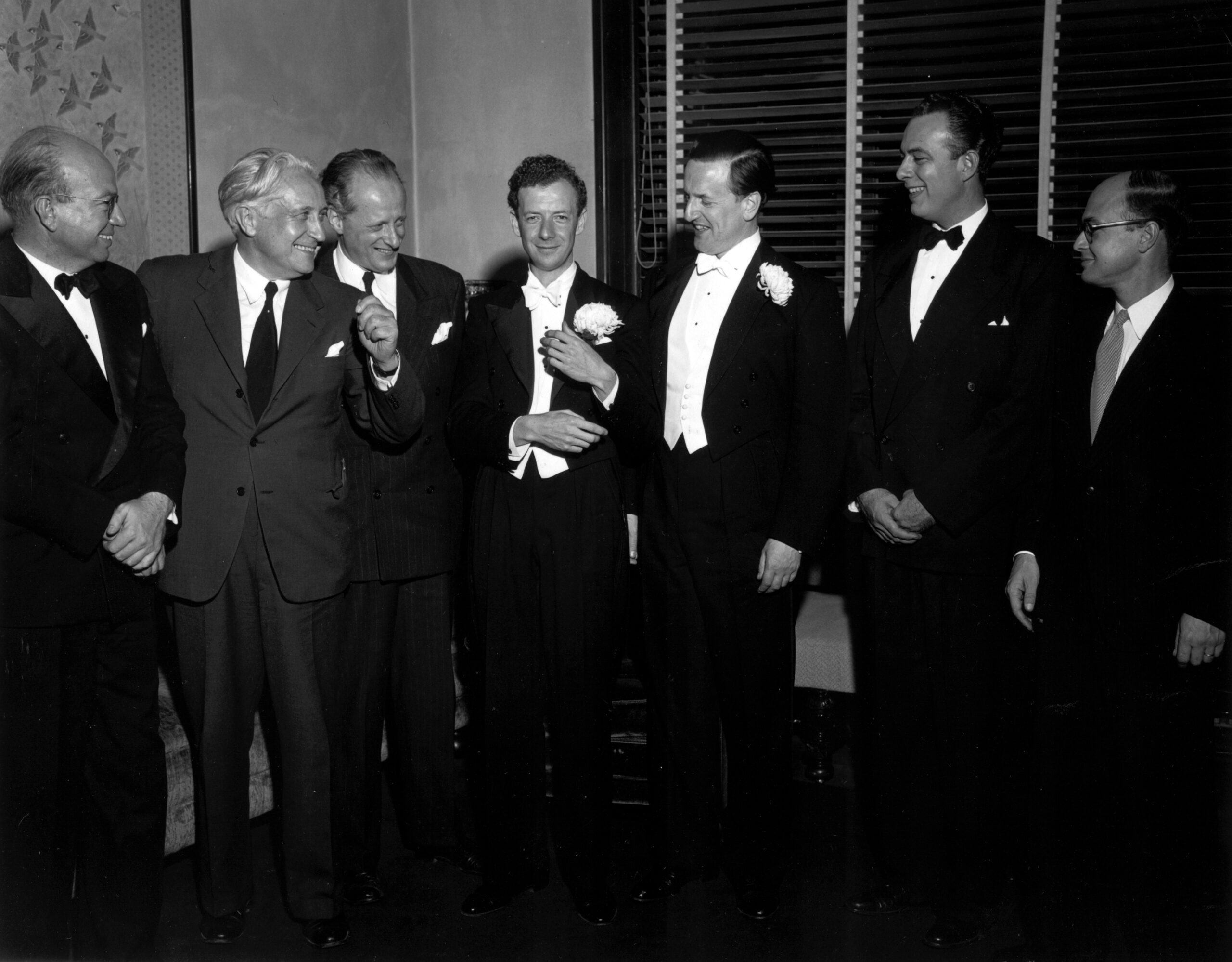 1949 - Benjamin Britten & tenor Peter Pears with Opera faculty
