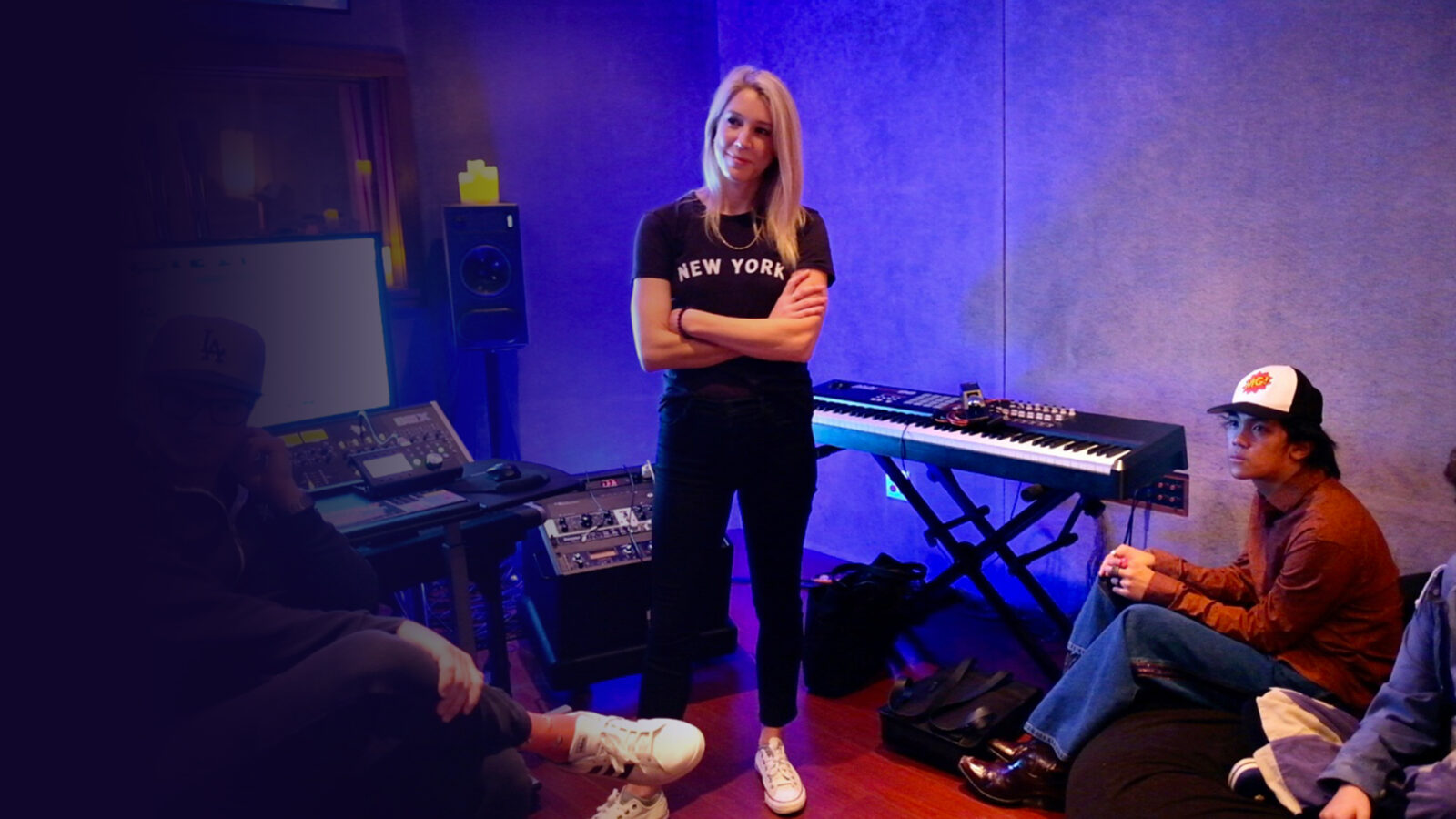 Photo of Courtney Fortune in the studio. 