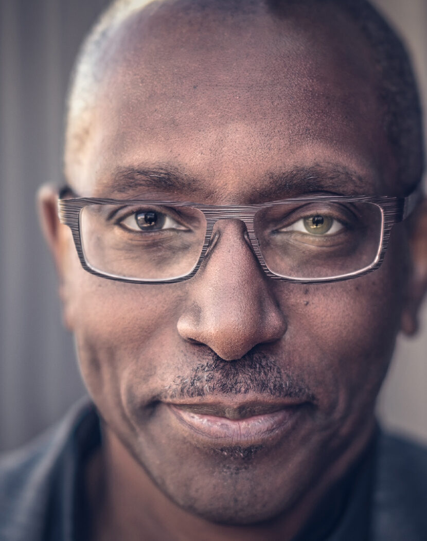 American keyboard player and vocalist Greg Phillinganes looking into the camera.