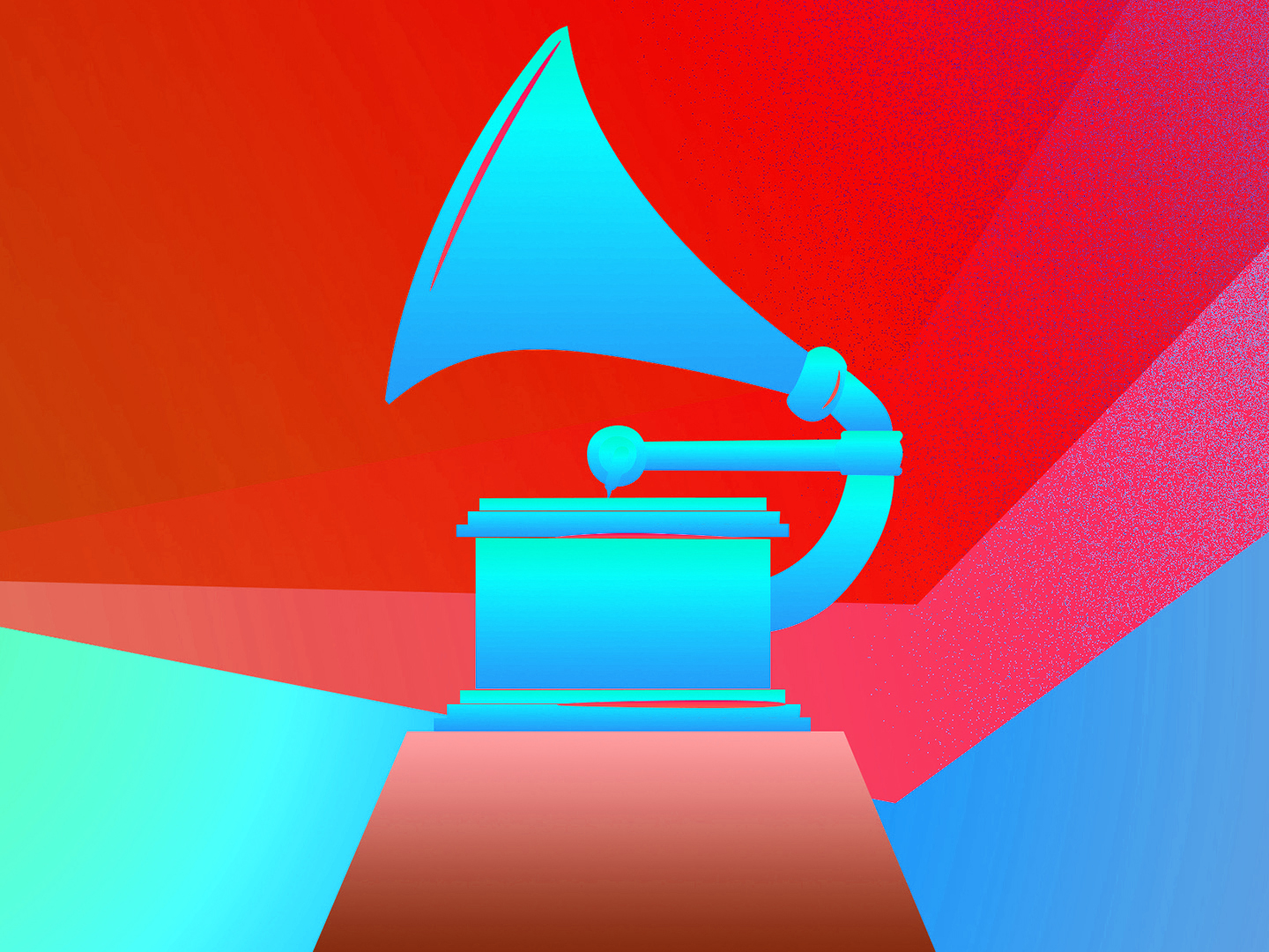 Illustration of a colorful Grammy Award 