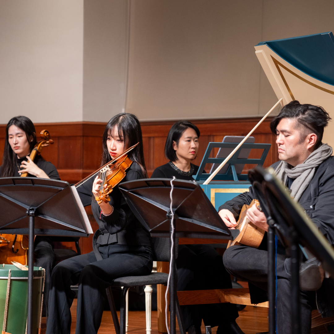 early music students perform onstage