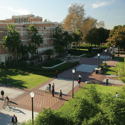 Areal image of USC campus.