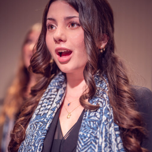 closeup shot of chorister in concert