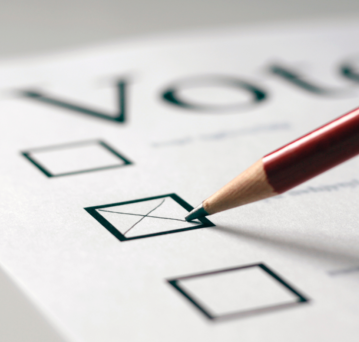 Image of ballot with pencil.