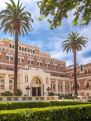 USC Doheney Library on a sunny day.